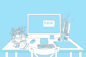Home Office Illustration