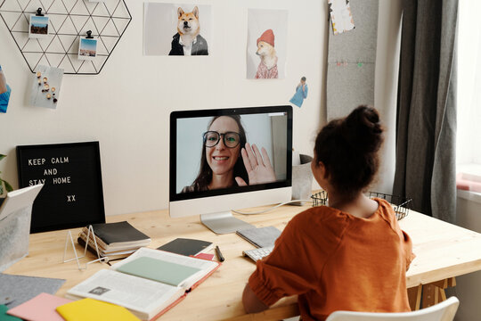 Girl Having Online Lesson