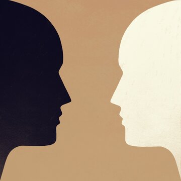 silhouettes of two people