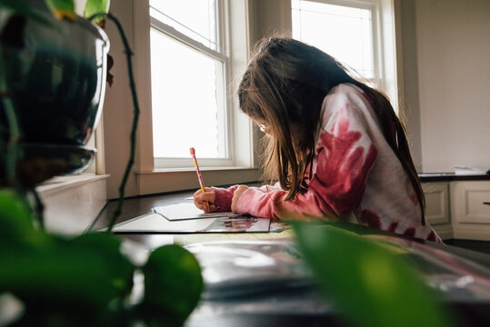 Remote learning from home.