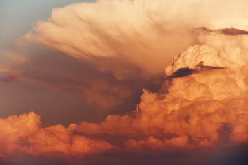 Dramatic clouds on sunset
