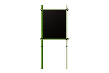 青竹と黒板のサインスタンド