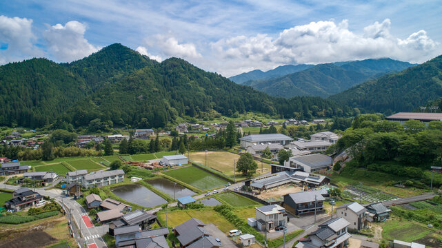 Ariel View of Japanese Small Village