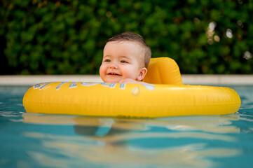 Baby in swimming pool