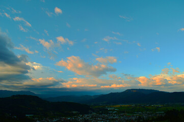 sunset over the mountains