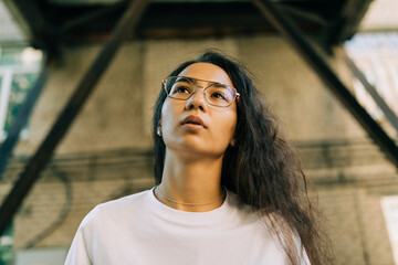 street portrait of young woman