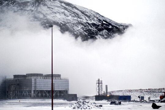 Hellisheidi ON geothermal power plant, Iceland - volcanic steam for heat and electricity