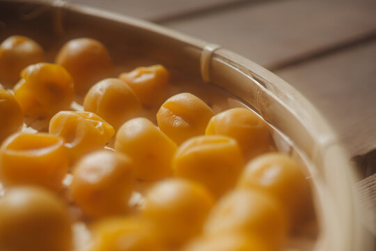 Salted Plums, called Ume Boshi on the Flat Colander