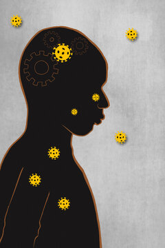 Covid brain illustration
