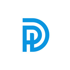 PD or DP letter logo design template elements, alphabet monogram icon, minimal style illustration