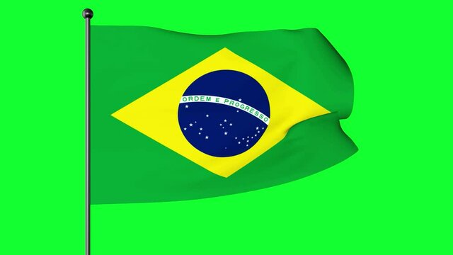 The flag of Brazil, Verde e amarela, Auriverde, is a blue disc depicting a starry sky inscribed with the national motto "Ordem e Progresso", within a yellow rhombus, on a green field