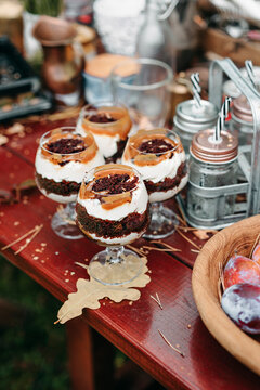 Festive autumn dessert table.
