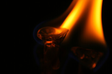 Plastic on fire