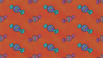 Candies Pattern Trick Or Treat Christmas Illustration