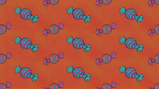 Candies Pattern Trick Or Treat Christmas Illustration