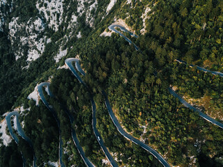 Mountain road aerial