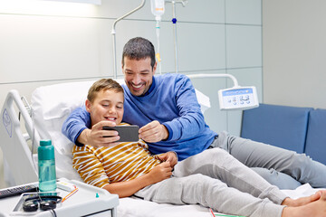 Father and son in hospital