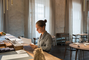 Waitress In Restaurant At Luxury Restaurant