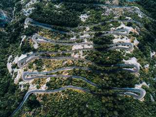 Mountain road aerial