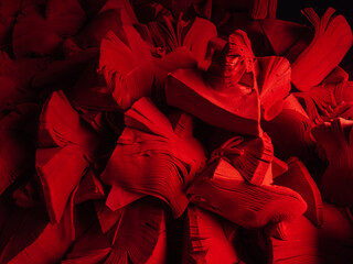 Fototapety  Packed layers of red textile