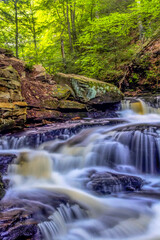USA, Pennsylvania, Benton, Ricketts Glen State Park. Seneca Falls cascade.