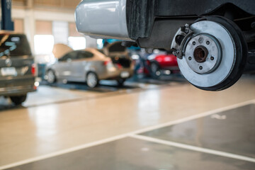 car in repair and service center