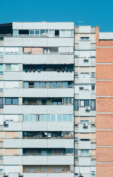Building Facade / Modern Condo Apartments / Balcony And Facade
