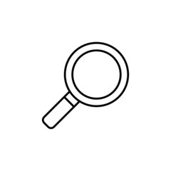 Search on internet icon in flat black line style, isolated on white background 