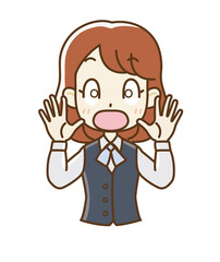 Obraz premium ビックリする制服の女子社員