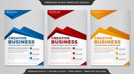set of a4 flyer design with abstract background style and modern concept 