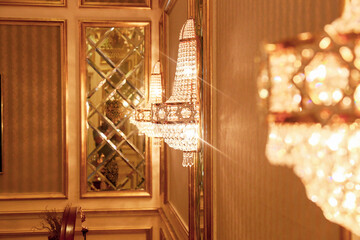 Beautiful chandelier/lamp at one of the room inside State Legislative Building, Kuching, Sarawak 