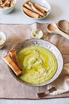 Peas and zucchini creamy soup