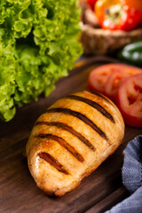 Tasty grilled chicken with salad.