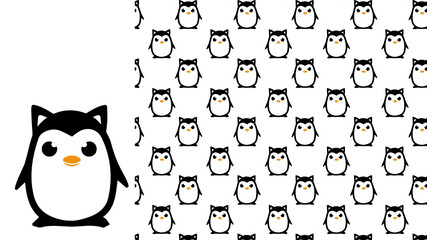 Cute cat penguin