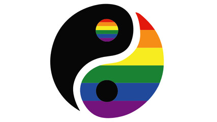 yin yang symbol, lgbt flag colors