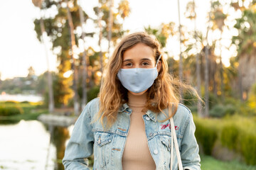 Happy Masked Girl in Los Angeles