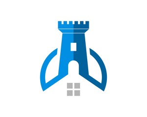 Simple circle house with fortress inside