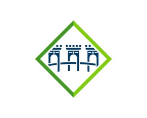 Square shape with bridge fortress inside