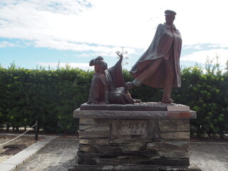 The famous Statue of Kanichi and Omiya in atami, Japan