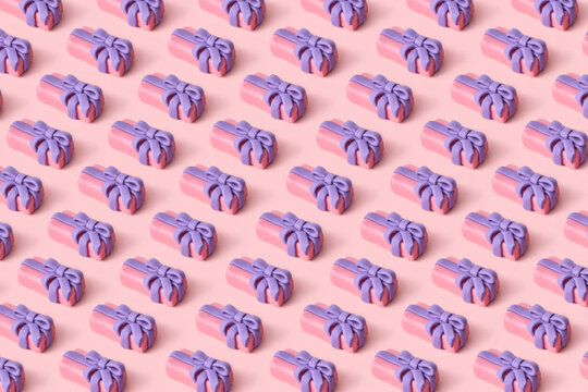 Christmas gift boxes pattern handmade from plasticine.