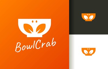 Crab in bowl restaurant logo company, logo vector template design. Ready to use, easy for edit.