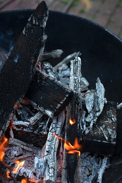 close up of campfire