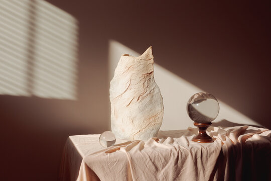 elegant still life in pink atmosphere
