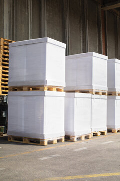 A small warehouse packed with a carload ready for distribution