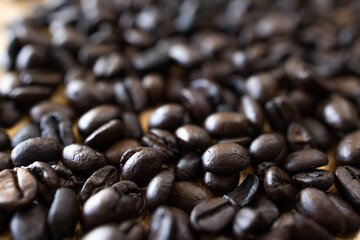 Grãos de café fotografados de perto