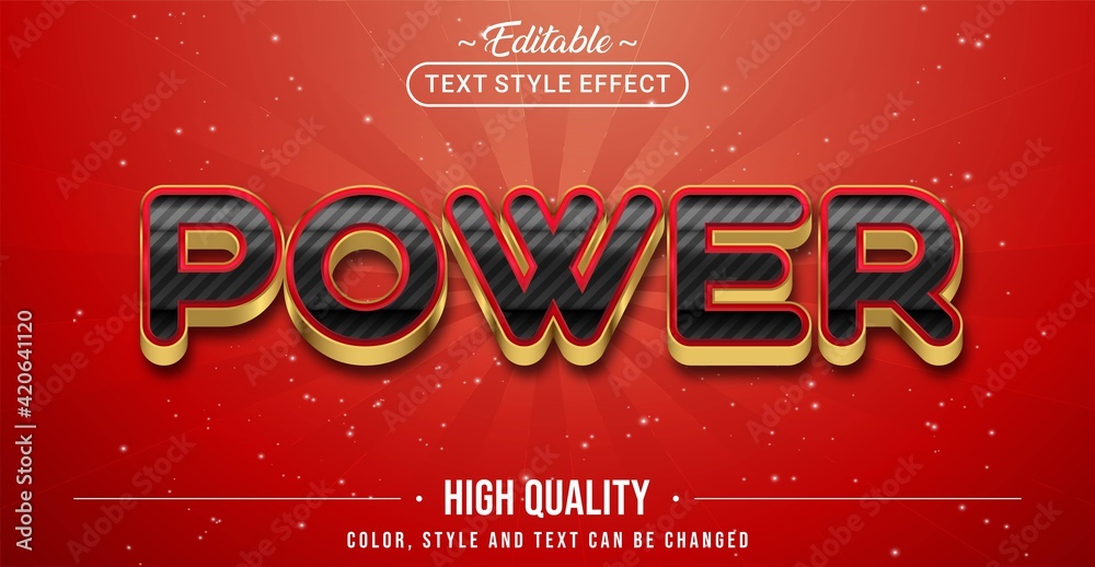 Poster Editable text style effect - Power theme style.