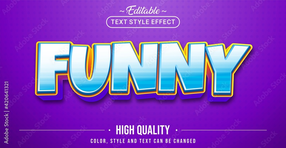 Aufkleber editable text style effect - funny cartoon text style theme.