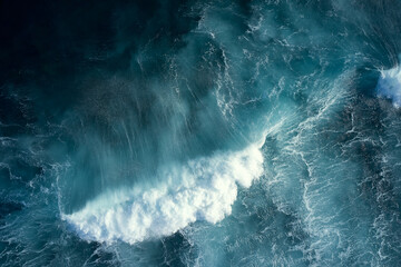 Top down view of ocean wave
