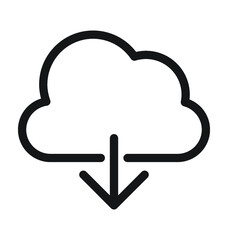 Cloud Download Line Vector Icon