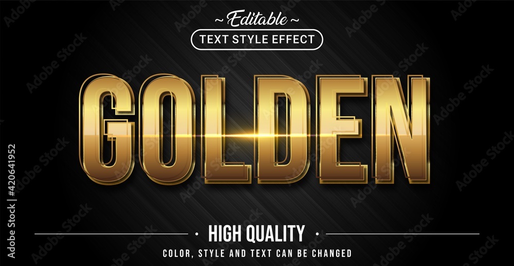 Poster Editable text style effect - Golden theme style.